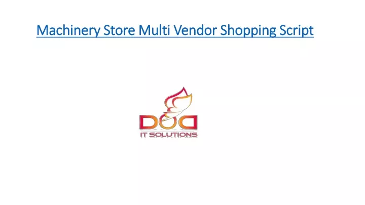 machinery store multi vendor shopping script