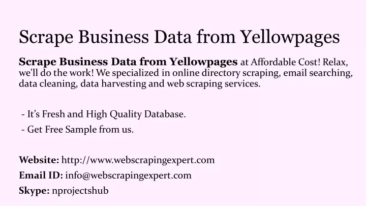 scrape business data from yellowpages