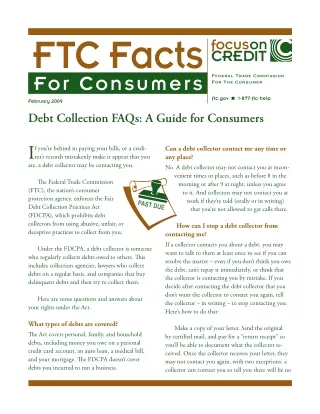 Debt Collection FAQs: A Guide for Consumers