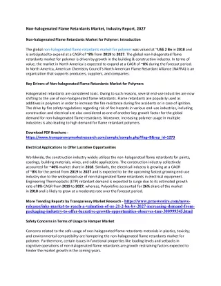 non halogenated flame retardants market industry