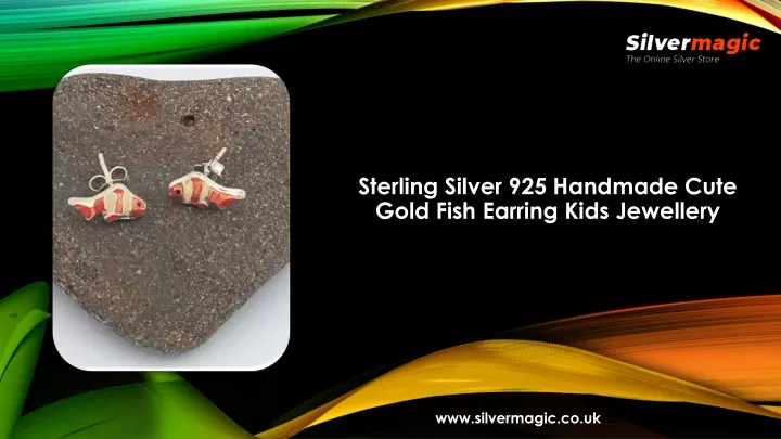 sterling silver 925 handmade cute gold fish