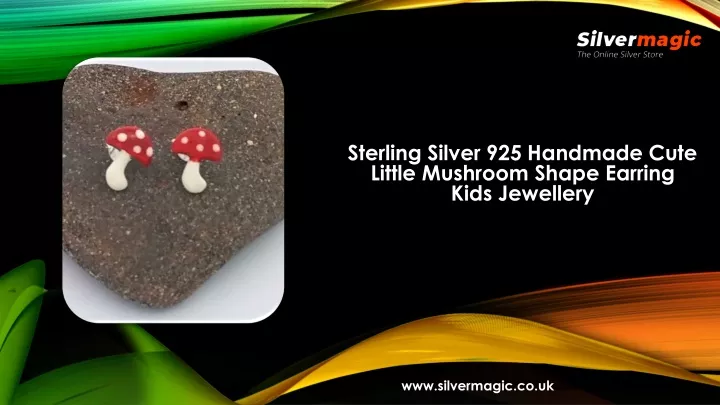 sterling silver 925 handmade cute little mushroom