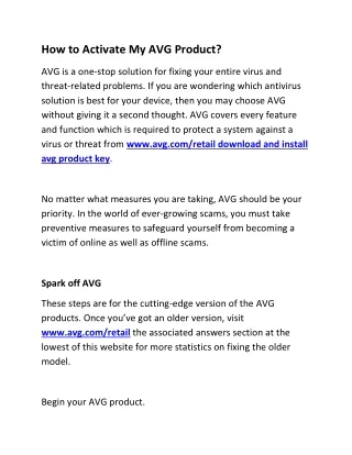 how to activate my avg product