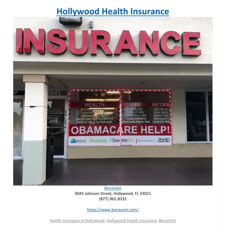 hollywood health insurance