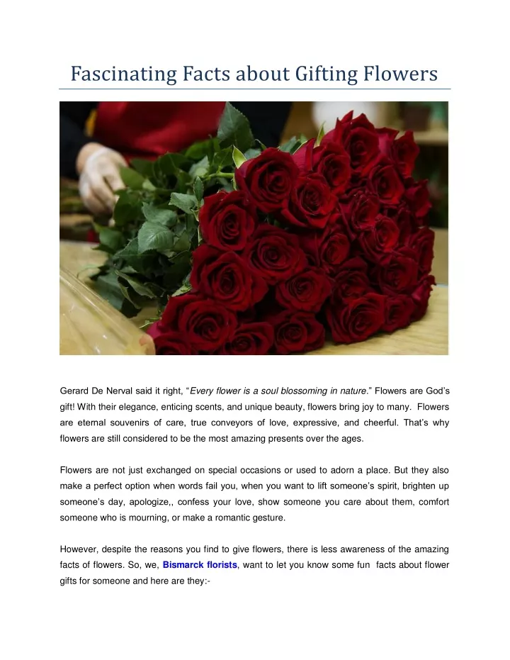 fascinating facts about gifting flowers