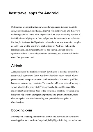 best travel apps for android