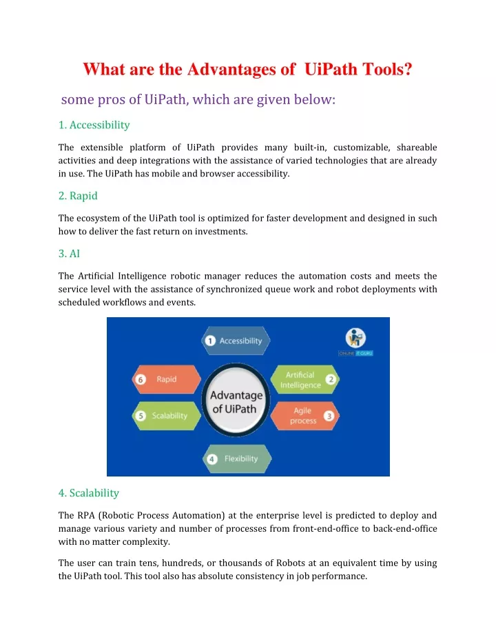 what are the advantages of uipath tools