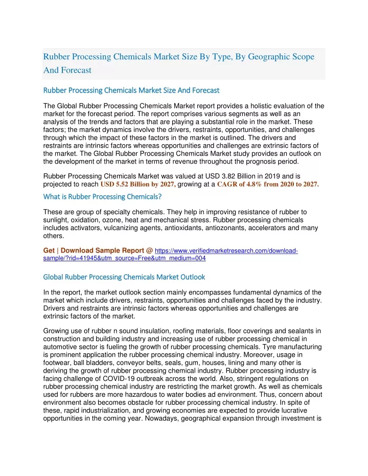 rubber processing chemicals market size by type