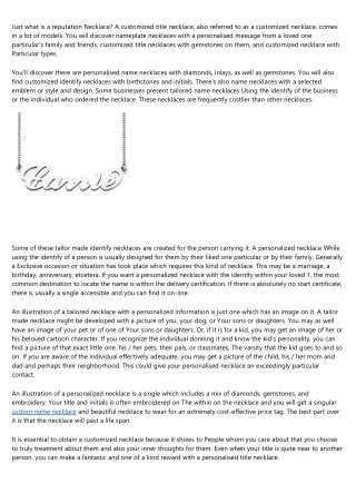 just what is a reputation necklace a customized