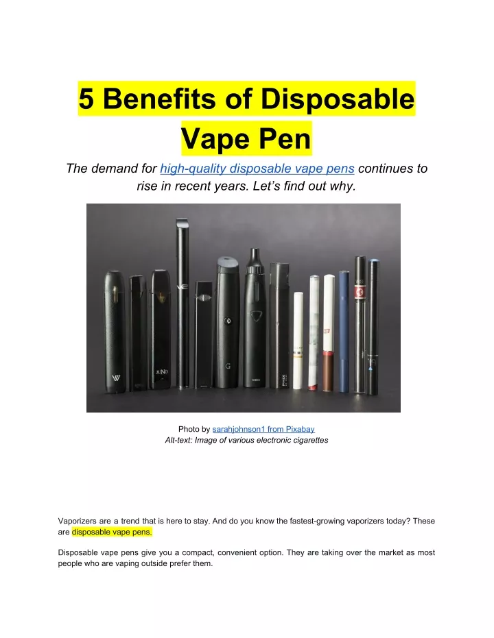 5 benefits of disposable vape pen the demand