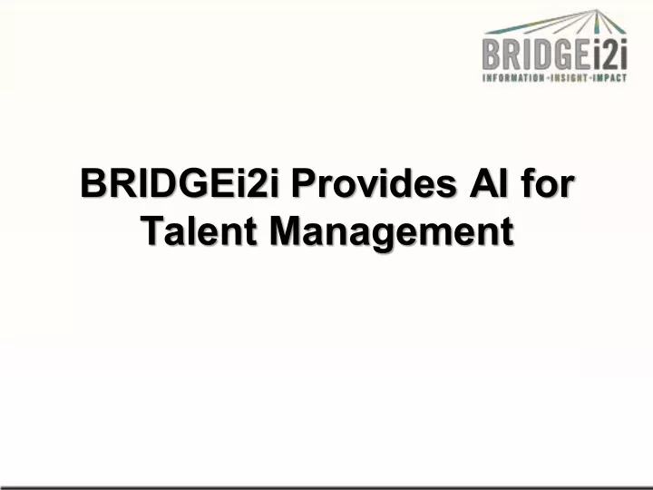 bridgei2i provides ai for talent management