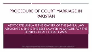 Get Legal Services For Court Marriage Procedure in Pakistan By Expert Lawyers