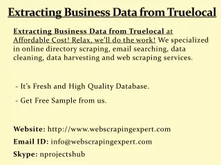 extracting business data from truelocal