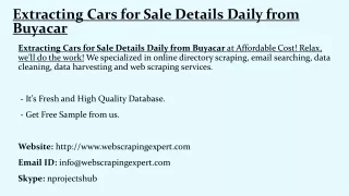 Extracting Cars for Sale Details Daily from Buyacar
