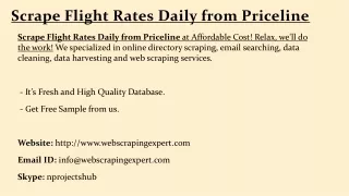 Scrape Flight Rates Daily from Priceline