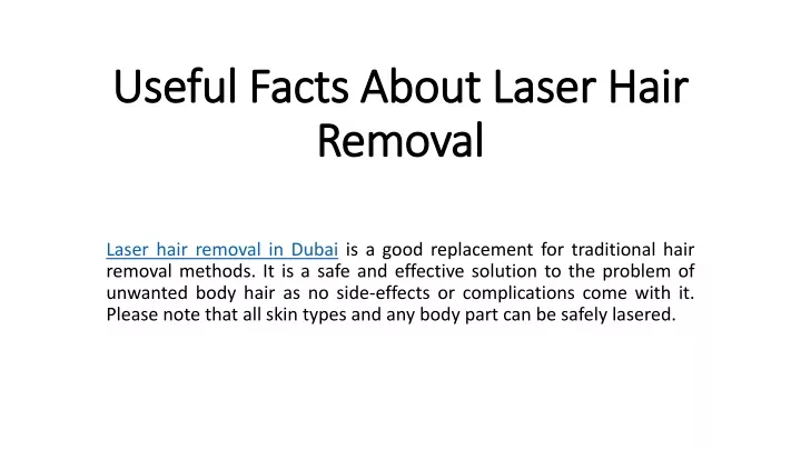 useful facts about laser hair removal