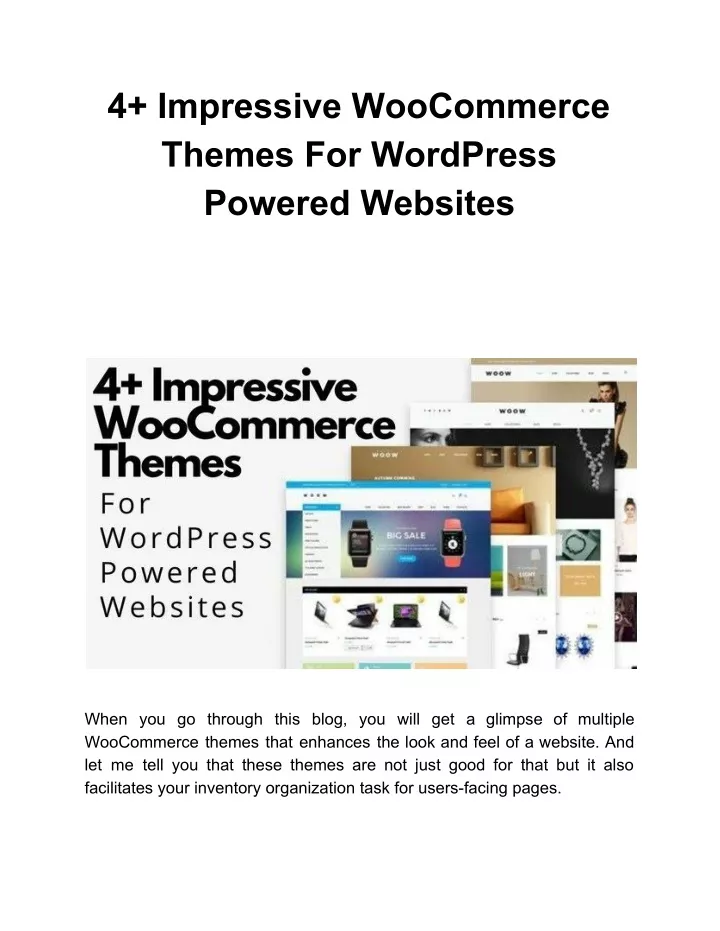 4 impressive woocommerce themes for wordpress