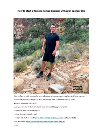 how to start a remote nomad business with john