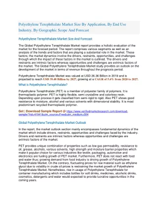 polyethylene terephthalate market size