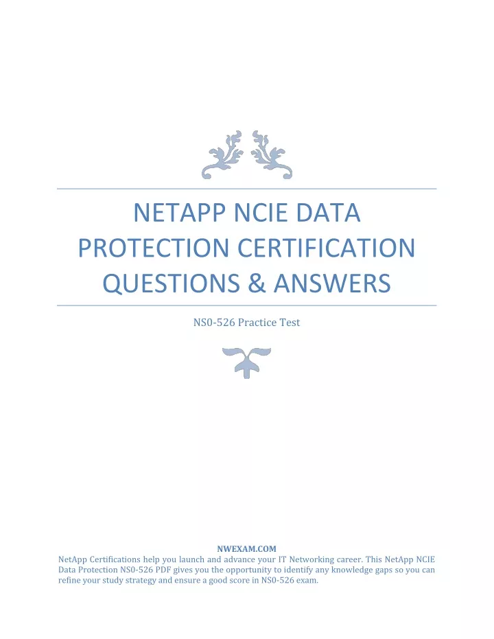 netapp ncie data protection certification