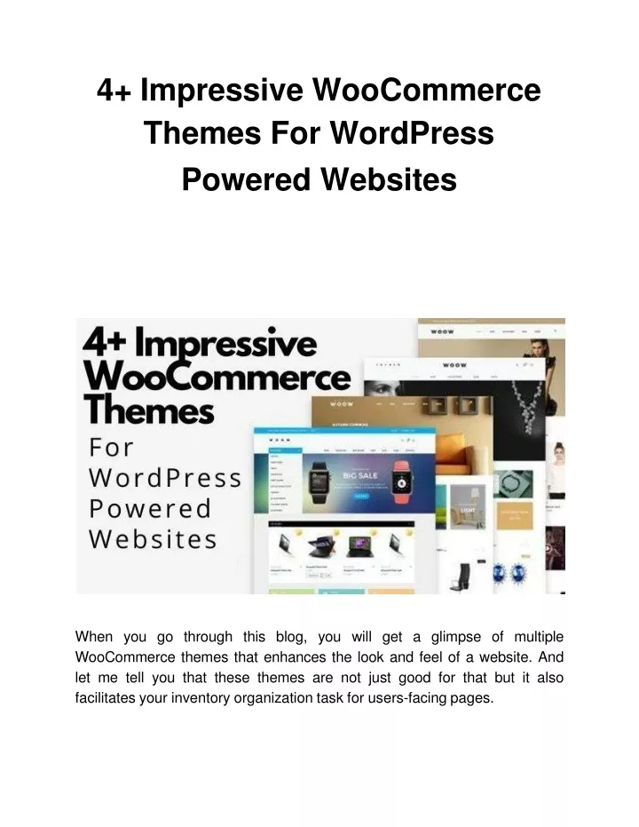4 impressive woocommerce themes for wordpress powered websites