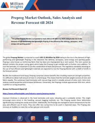 prepreg market outlook sales analysis and revenue