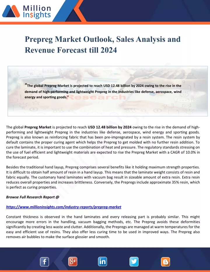 prepreg market outlook sales analysis and revenue