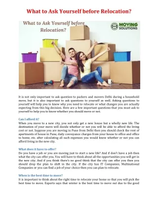 what to ask yourself before relocation