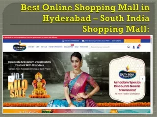 Buy Sarees Online - South India Shopping Mall in Hyderabad: