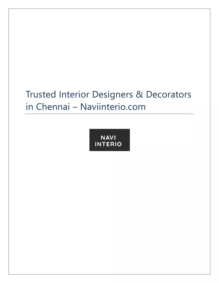 trusted interior designers decorators in chennai