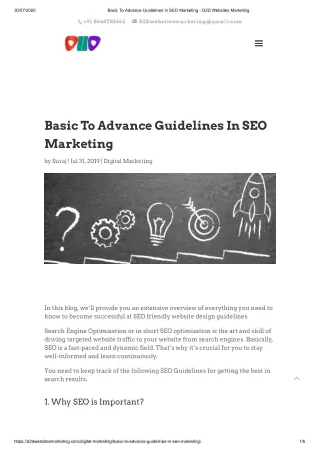Basic To Advance Guidelines In SEO Marketing - D2D Websites Marketing