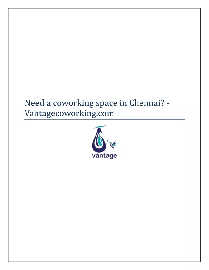need a coworking space in chennai