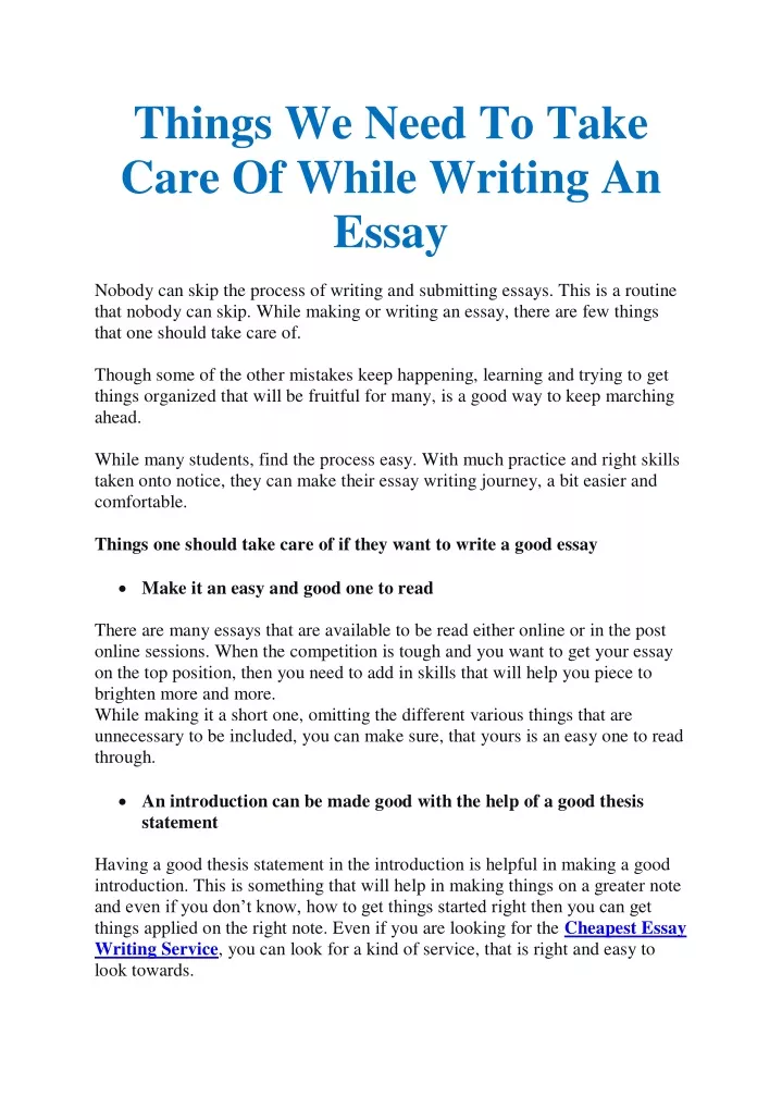 things we need to take care of while writing