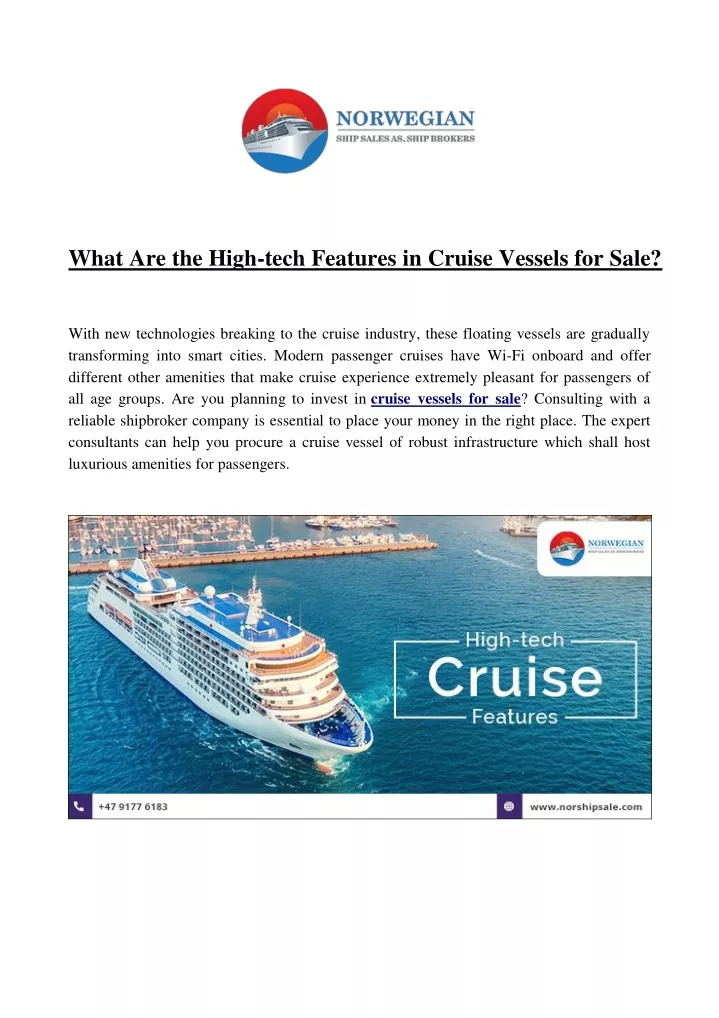 what are the high tech features in cruise vessels