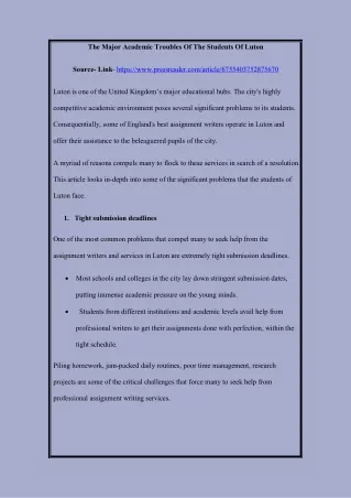 the major academic troubles of the students