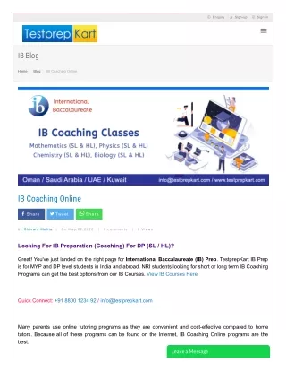 IB Tutoring Online