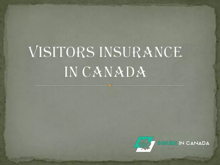 visitors insurance in canada