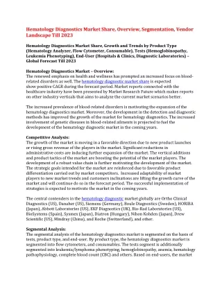 hematology diagnostics market share overview
