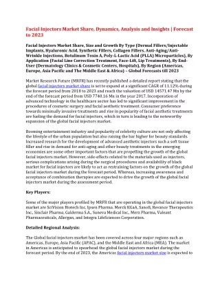 facial injectors market share dynamics analysis
