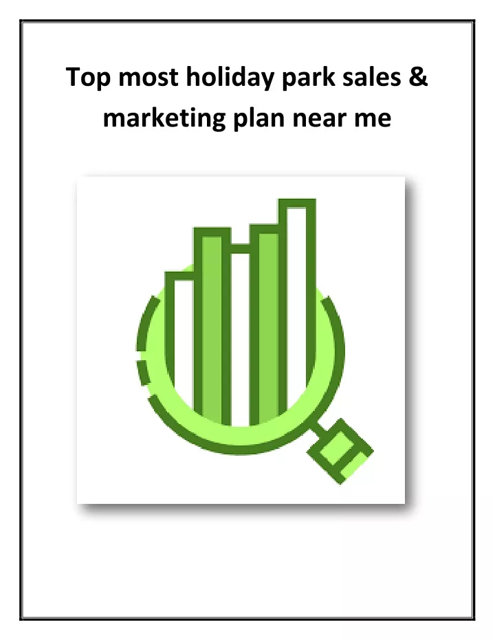 top most holiday park sales marketing plan near me