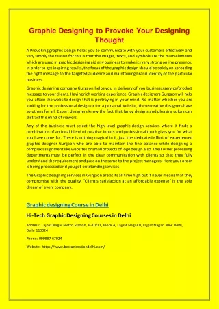 Graphic Designing to Provoke Your Designing Thought