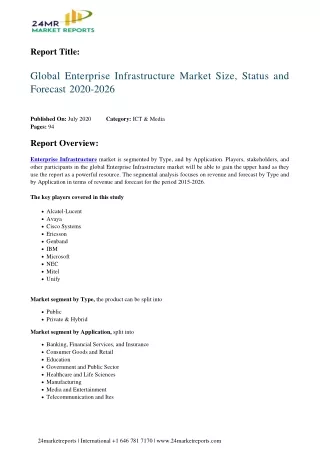Enterprise Infrastructure Analysis, Growth Drivers, Trends, and Forecast till 2026