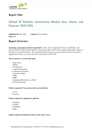 IT Robotic Automation Analysis, Growth Drivers, Trends, and Forecast till 2026