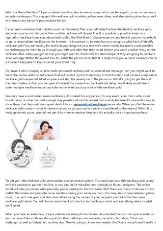 what s a name necklace a personalised necklace