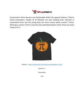 Buy Halloween T Shirts | iShop Matrix