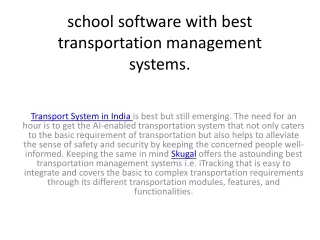school software with best transportation management systems