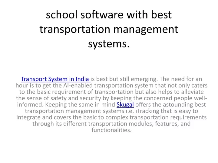 school software with best transportation management systems
