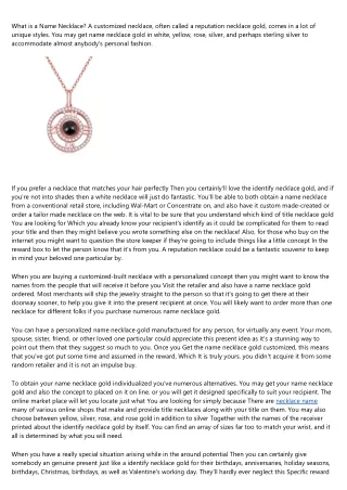 what is a name necklace a customized necklace