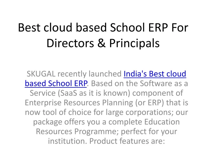 best cloud based school erp for directors principals