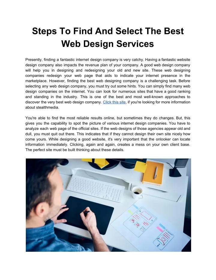 steps to find and select the best web design